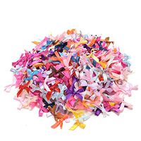 Tebatu 100 Pieces Mini Satin Ribbon Flowers Bows Gift Craft Wedding Decoration