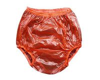 Haian Adult Incontinence Pull-on Plastic Pants 2 Pack (Large, Transparent Red)