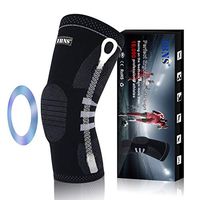 IBNS Compression Knee Brace Sleeve - Knee Support for Men & Women Arthritis Pain ACL MCL Running Sports Basketball Weightlifting Gym with Side Spring Stabilizers Patella Pads - XXL