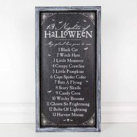 12" X 24" X 1.5" Wood Framed Sign (13 Nights of Halloween.), Black/White/Gray – 55088