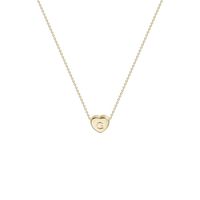 Tiny Gold Initial Heart Necklace-14K Gold Filled Handmade Dainty Personalized Letter Heart Choker Necklace for Women Kids Child Necklace Jewelry Choker Necklace (New G)