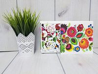 Polish Folk Art Lowicz Rooster on Flowers Napkins, Set of 20