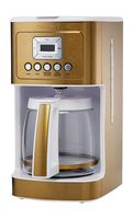 Cuisinart DCC-3200 14 Cup Glass Carafe with Stainless Steel Handle Programmable Coffeemaker, White/Gold
