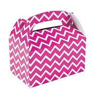 Hot Pink Chevron Treat Boxes (12 Pack) Paper. 6" X 3 3/4" X 6"