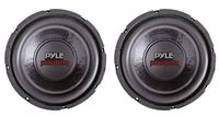 2) PYLE PLPW6D 6" 1200W Dual Voice Coil 4-Ohm Black Car Stereo Audio Subwoofers
