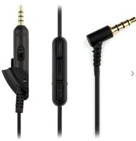 QC15 Replacement Cord Headphone Audio Cable with Inline Remote Microphone Compatible with Bose QuietComfort 15 Headphone, Work with iOS and Android Systems (5.9ft, Black)