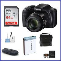 Canon PowerShot SX540 HS Digital Camera Bundle; Includes: 64GB SDXC Class 10 Memory Card + Spare Battery + Small Camera Bag & More