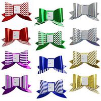 Iconikal Embellished 3-Dimensional Christmas Holiday Gift Tag Bows - 12-Count