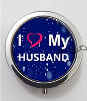 BlackKey I Love My Husband 3-Compartment Decorative Pocket Gift Box Case Organizer for Pill, Color 1 -863