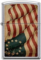 Historic Betsy Ross American Flag Patriotic Chrome Zippo Lighter