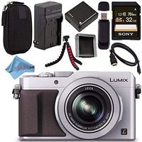 Panasonic Lumix DMC-LX100 DMC-LX100S Digital Camera (Silver) + DMW-BLG10 Lithium Ion Battery + Charger + Sony 32GB SDHC Card + Case + Tripod + HDMI Cable + Memory Card Wallet + Fibercloth Bundle