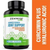 Glucosamine Sulfate Chondroitin MSM Curcumin - Extra Strength Joint Pain Relief Supplement with Hyaluronic Acid - Natural Health Support for Aches, Soreness - 90 Tablets