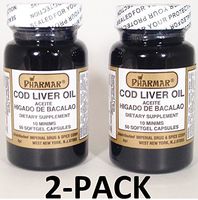 Aceite De Higado De Bacalao Capsules 2 x 50's (100 softgels Total) Cod Liver Oil 2-PACK
