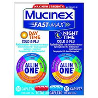 Cold, Cough, and Flu Maximum Strength ? Mucinex Fast-Max Day/Night ? 30 caplets ? Fast relief for congestion, fever, aches, and sore throat