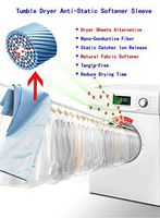 Fluff and Tumble Dryer Sleeve - Nano-Conductive fibers - Anti-Static Fabric Softener Reduce Wrinkle Quicker Drying Time