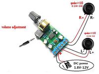 DC1.8-12V TDA2822M Amplifier 2.0 Channel Stereo AUX Audio Amp Board Module