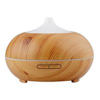 Essential Oil Diffuser,300ml Wood Grain Cool Mist Ultrasonic Humidifier with Timer, Auto Shut Off and Led Color Lights for Office Home Bedroom Living Room Study Yoga Spa