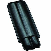 Prestige Import Group Two Finger PVC Leather Cigar Case - Black