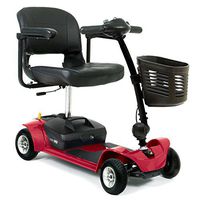 Red Pride Mobility Go Go Ultra X 4 Wheel Travel Scooter with Bonus Features Includes Rear Basket, Cup Holder and Weather Cover