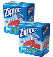Ziploc Double Zipper Gallon Size Freezer Bags, 152 Count (Pack of 2)…
