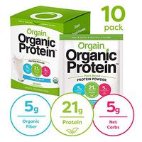 Orgain Organic Plant Based Protein Powder Travel Pack, Vanilla Bean - Vegan, Low Net Carbs, Non Dairy, Gluten Free, Lactose Free, No Sugar Added, Soy Free, Kosher, Non-GMO(Packaging May Vary)