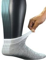 Yomandamor Men's 5 Pairs Bamboo Low Cut Diabetic Socks with Cushion Sole and Seamless Toe