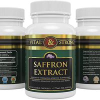 Vital and Strong 100% Pure (Satiereal) Saffron Extract Maximum Strength Appetite Suppressants, Saffron Supplement Products Boost Your Mood, Burn Fat and Promote Weight Loss, Optimal 88.5 mg Capsules