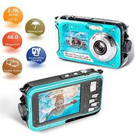 Underwater Camera 24.0MP Waterproof Digital Camera Full HD 1080p Selfie Dual Screen Video Recorder Point and Shoot Digital Camera Waterproof Camera for Snorkeling