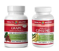 Energy boosters for Women - Grape Seed Extract - Korean Ginseng Extract- red maca Extract - 2 Bottles Combo (30 Capsules + 60 Capsules)