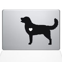 The Decal Guru I Love My Golden Retriever Decal Vinyl Sticker, 13" MacBook Air, Black (1483-MAC-13A-BLA)