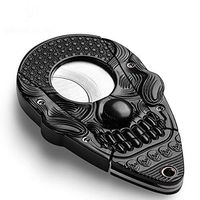 KXDLR Sector Semi-Automatic Cigar Cutters Portable Pocket Cigar Tool Sharp Double Blades Guillotine Scissors for 20MM Size of Cigars, Gift Box Packaging,Black