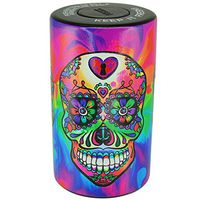 Vac Stash Vacuum Sealed Herb, Spice, Tobacco Jar with Printed Design - Tie Dye Skull
