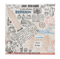 Paper Tissue Napkins 3-ply 13x13 in with print, 20/pkg pack. London themed. Perfect for Party, Birthday, Home and Restaurant. Made in Europe. (1)