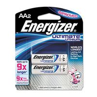 Energizer L91BP2 Lithium Battery, AA, 2/PK, SR