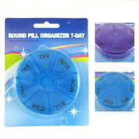 Waller PAA 2 Round 7 Day Pill Box Medicine Organizer Daily Weekly Medication Holder Travel