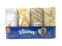 Kleenex Facial Tissues Perfect Fit Package of 4 Decorator Designs - Gold