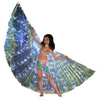Meidexian888 LED Angel Isis Wings, Children LED Butterfly Wings Belly Dance Costumes Glowing Performance Clothing (B)