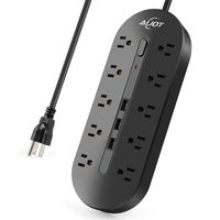 AiJoy Power Strip Surge Protector 10 Outlet 3 USB Ports Power Socket 3000W 13A 10Ft Long Extension Cord