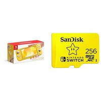 Nintendo Switch Lite - Yellow with SanDisk 256GB MicroSDXC UHS-I Card for Nintendo Switch