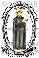 St Ignatius of Loyola Patron Saint of Education 4"x6" Set of 6 Linen Postcards