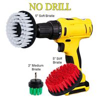 HIFROM 2" 5" Drill Brush - Soft Medium Stiff Bristle Scrub Attachments Cleaning Kit for Bathroom Shower Grout Carpet Tires Boats Ceramic Marble Wheels