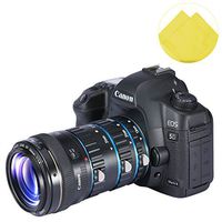 First2savvv XJPJ-CCW-03 blue Auto Focus Macro Extension Tube Set for Canon EOS DSLR SLR Lens, Extreme Close-Ups for Canon EOS 5DSR 1000D 1200D 1100D 350D 300D + yellow Cleaning cloth