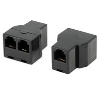RJ12 6P6C 1 Female to 2 Female Telephone Line Splitters, Uvital Telephone Landline Cable Connector and Separator(Black,2 Pack)