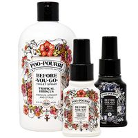 Poo-Pourri Tropical Hibiscus 16 Ounce Refill Bottle, Tropical Hibiscus 1.4 Ounce and Royal Flush 1.4 Ounce