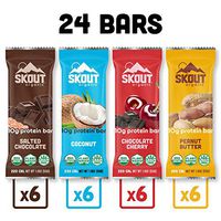 Skout Organic Protein Bars Variety Pack (24 Pack) | 10g Plant-Based Protein per Bar | No Added Sugar | Paleo Snacks & Vegan Protein Bars | Gluten, Dairy, Grain, Peanut & Soy Free