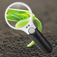 Magnifying Glass with 3 LED Lights, Moclever 3 X 45X Handheld Illuminated Magnifier Reading Magnifying Glass Lens Jewelry Loupe - Reading Maps/Jewellery/Coins/Watch/Computer Repair/Crafts/Stamps