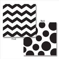 Creative Converting Black Velvet Chevron and Dot Luncheon Napkins (16ct)