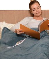 LUCKYYAN Intelligent constant temperature Flannel Heated Electric Throw Blanket with Controller，Double-sided use，10 Hours Automatic Shutdown，130×180CM , navy blue