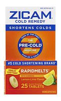 Zicam Cold Remedy Rapidmelts, Lemon-Lime with Echinacea, 25 Quick-Dissolve Tablets, 25 Count (Pack of 1)