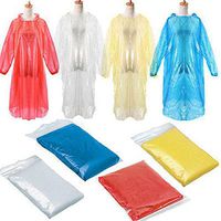 Vcenty 1pcs Rain Poncho for Adults Drawstring Hood and Elastic Sleeve Ends | Emergency Disposable Rain Poncho | Assorted Colors | 100% Waterproof- Random Color